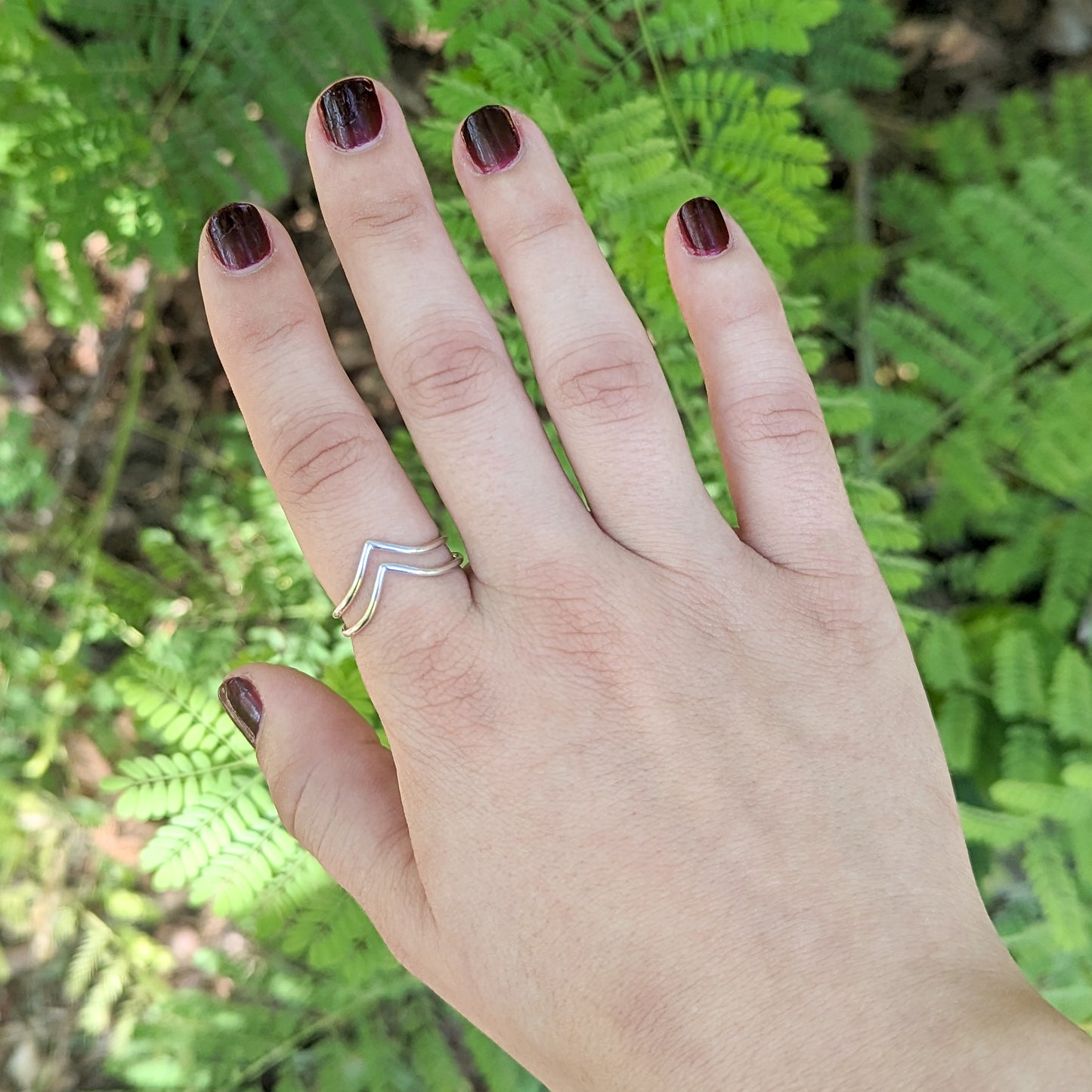 Double Chevron Stackable Ring