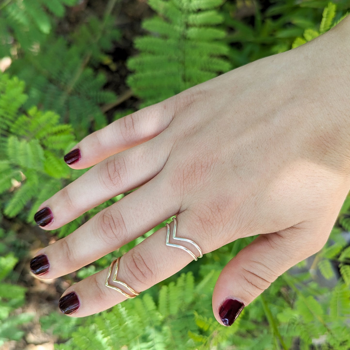 Double Chevron Stackable Ring