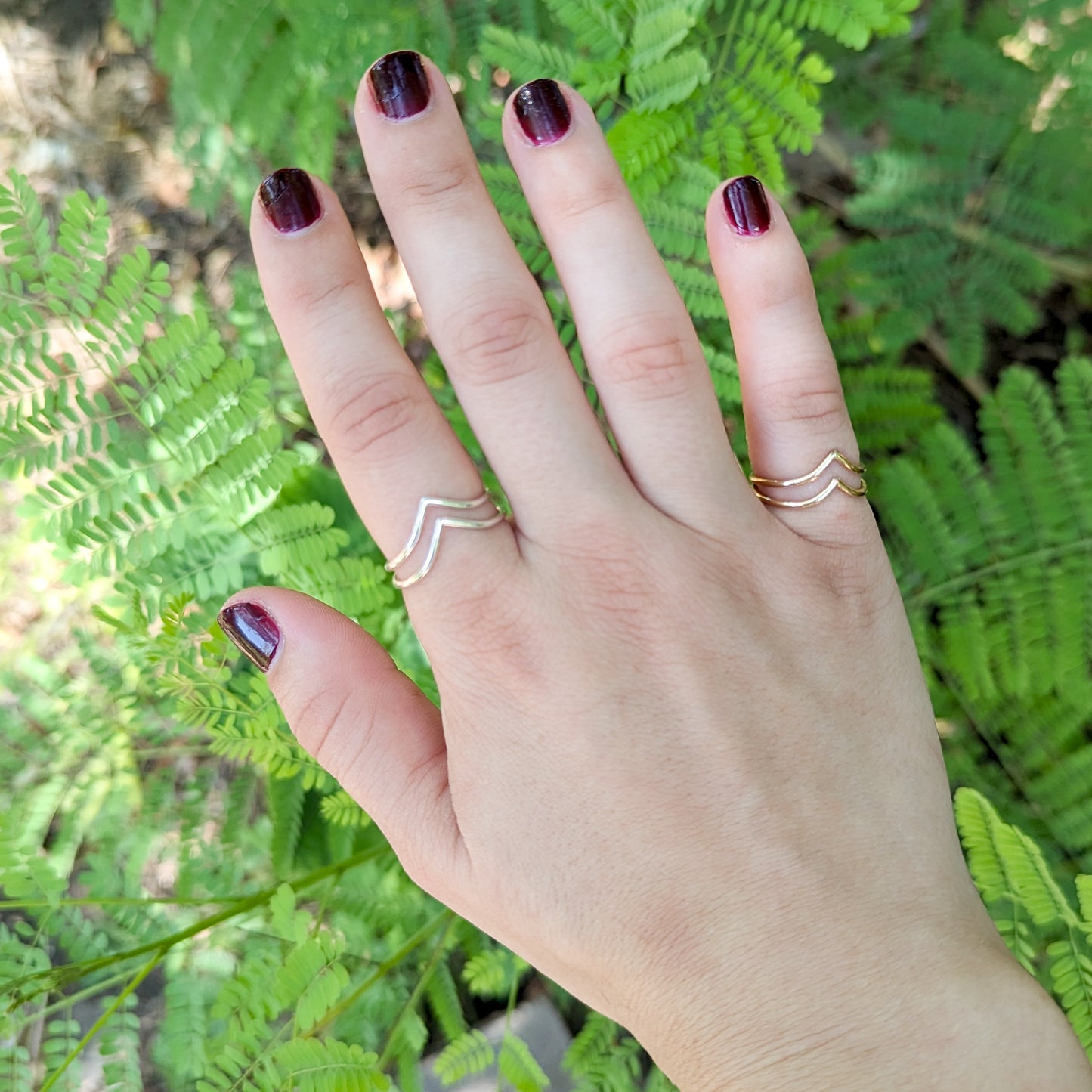 Double Chevron Stackable Ring