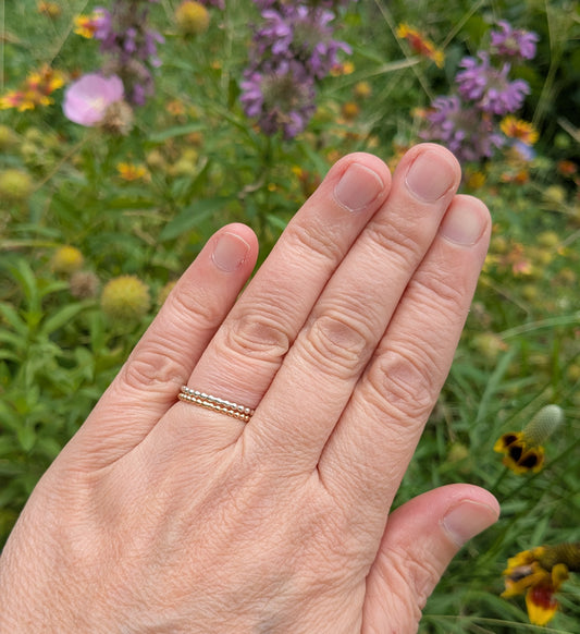 Thin Stackable Beadwire Ring