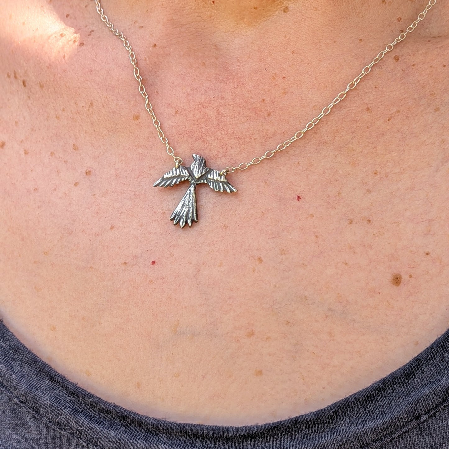 Crow in Flight Pendant