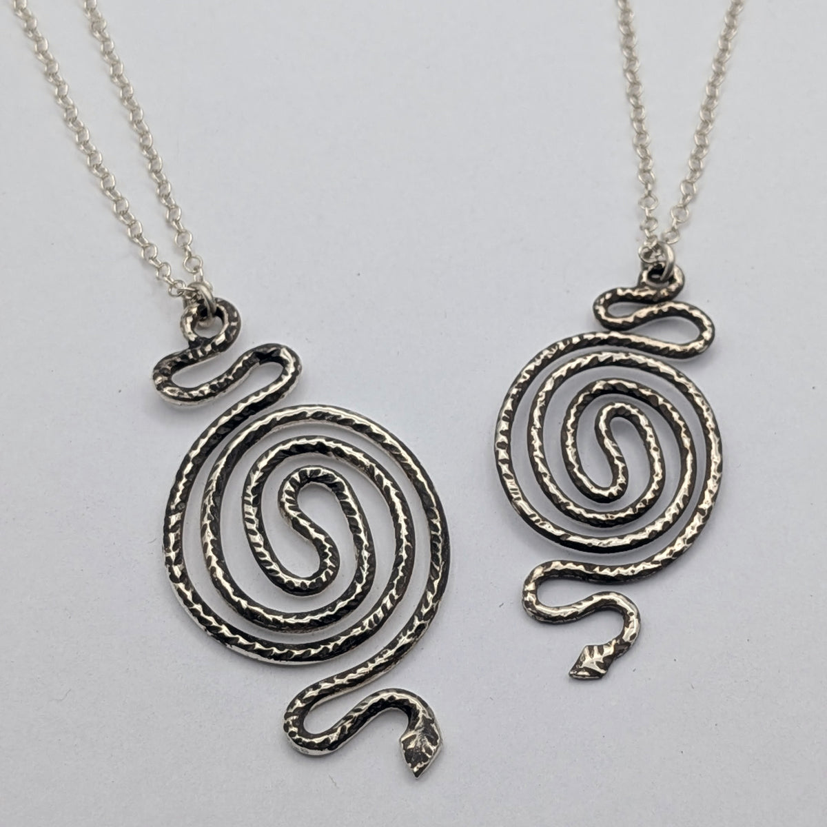 Sterling Silver Snake Maze Pendant Necklace